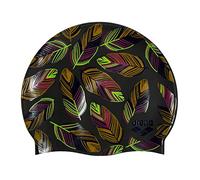 arena Print 2 Cuffia da nuoto unisex in silicone, per adulti, allenamento e corsa, 100% silicone, senza pieghe e foglie che cadono