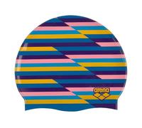 Arena Print 2 Cuffia da nuoto unisex in silicone per adulti, donne e uomini, accessori per allenamento intensivo, accessori per nuoto confortevole, antiscivolo, per capelli lunghi, a strisce
