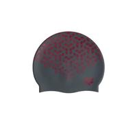 Arena Print 2 - Cuffia da nuoto unisex in silicone, per adulti, donne e uomini, per allenamento intensivo, confortevole, antiscivolo, per capelli lunghi, colore: Kikko/nero/rosso