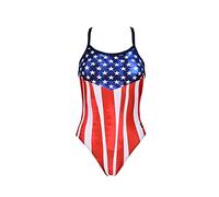 ARENA Print Challenge Back One Piece Swimsuit Costume Intero, Stelle e Strisce, 38 Donna