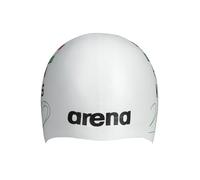 Arena Signature Collection Hubert Kós Autograph Unisex Adult Molded Silicone Swim Cap for Training and Racing, One Size Fits Most, White