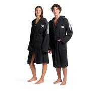 ARENA Team Stripe Bathrobe with Tie Belt And Pockets Soft Warm Robe Accappatoio, Nero/Bianco, XL Unisex-Adulto