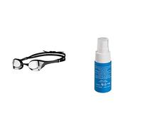 ARENA Unbekannt Cobra Ultra Swipe, Occhiali Unisex Adulto, Argento-nero., Taglia unica & Spray Anti Appannamento Istantaneo per Occhialini, Antifog, Antiappannante Occhialini, Anti Appannamento Lenti
