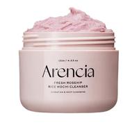 Arencia Detergente viso e scrub quotidiano al riso e alla rosa canina, idratante, esfoliante e pulizia profonda, per tutti i tipi di pelle, con polvere di riso e acqua di riso (120 g)