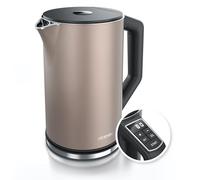 Arendo - Bollitore in acciaio inox con regolazione della temperatura 40-100 gradi in incrementi di 5 - Design a doppia parete - Modello ELEGANT - 1,5 litri - 2200 W - Bollitore da tè con indicatore di