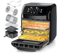 Arendo - Friggitrice ad aria calda da 12 litri - Mini forno multifunzione - Air Fryer friggitrice rotante - Kebab - Pizza - pollo - 9 Programmi - Senza BPA