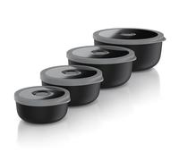 Arendo - Set di barattoli con coperchio - Set da 4 pezzi - Ciotola per insalata - Set di ciotole in diverse dimensioni - per uso alimentare - lavabile in lavastoviglie e forno a microonde - rotondo da