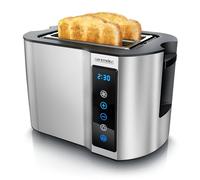 Arendo - Tostapane tattile a 2 fette in acciaio inox - Pannello tattile - Display digitale del tempo rimanente - 800 W - Alloggiamento a doppia parete - Con griglia riscaldante per dolci - 7 livelli