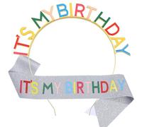 arenmi Set di fasce per capelli di compleanno, comode, regolabili, per donne, ragazze e bambini, accessorio per capelli