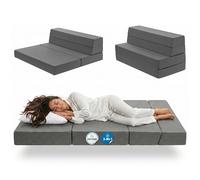 Arensberger Materasso pieghevole Multifold, 140 x 200 cm, altezza 15 cm, in schiuma gel, letto per ospiti, pieghevole, da campeggio, materasso per ospiti, rivestimento rimovibile