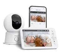ARENTI 1080P Baby Monitor Video e Audio, Telecamera Bambini con Monitor 5'', Rilevamento di Rumore/Movimento/Zone Pericolose, Monitoraggio Temperatura, Audio Bidirezionale, Compatibile con Alexa
