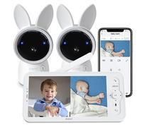 ARENTI 2K/3MP Baby Monitor Video e Audio con 2 Fotocamere, Schermo Diviso Telecamera Bambini con Monitor, Rilevamento Intelligente, Audio Bidirezionale, Visione Notturna IR, Sensore di Temperatura