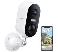ARENTI 2K/3MP Telecamera Wi-Fi Esterno Senza Fili, Videocamera Sorveglianza Batteria, Visione Notturna, Rilevamento di Suono/Movimento, IP65, Rilevamento Umano PIR, Audio Bidirezionale