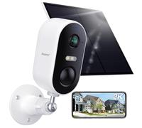 ARENTI 2K/3MP Telecamera Wi-Fi Esterno Senza Fili, Videocamera Sorveglianza Pannello Solare, Batteria Ricaricabile, Visione Notturna, IP65, PIR Rilevamento Movimento, Audio Bidirezionale