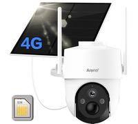 ARENTI 4G Telecamera Esterno Senza Fili, Telecamera con Pannello Solare, 360°PTZ