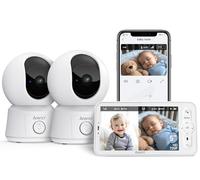 ARENTI Baby Monitor Video e Audio con 2 Telecamere 1080P, Telecamera Bambini con Monitor 5'', Rilevamento Intelligente, Audio Bidirezionale, Promemoria di Allattamento, Sensore di Temperatura