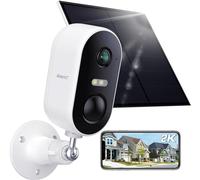 ARENTI Cámara de seguridad para exteriores 100% inalámbrica con panel solar, cámara a batería recargable de 1080P con audio bidireccional, resistente a la intemperie, detección de movimiento