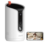 ARENTI Dispenser Automatico Cibo Gatti WiFi con Telecamera, 3MP WiFi Dispenser Crocchette Gatto, Telecamere per Gatti/Cani, Visione Notturna, Rilevamento Intelligente, Audio Bidirezionale