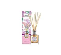 AREON French Garden Diffusore a bastoncini, 150 ml, trasparente con accenti argentati, include 10 bastoncini in rattan