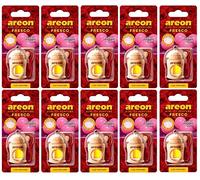 AREON Fresco Deodorante Auto Bubblegum Dolce da Appendere Specchietto Pendente Boccetta Rosso Legami 3D (Bubble Gum Set x 10)