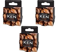 Areon Ken Deodorante Auto Caffè Ambiente Profumatore Contenitore Scatola Originale Profumo Interni Casa 3D ( Coffee Set x 3 )