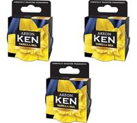 Areon Ken Deodorante Auto Vaniglia Mia Dolce Ambiente Profumatore Contenitore Scatola Originale Profumo Interni Casa 3D ( Vanilla Mia Set x 3 )