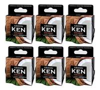 Areon Ken deodorante per auto di cocco tropicale frutta dolce profumo di latta mini Home Room top fino a lunga durata regolabile ventilato coperchio 3D multi pack - Set di 6
