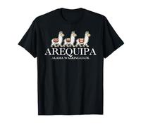 Arequipa Peru Llama Walking Club Vintage Peruvian Souvenir Maglietta