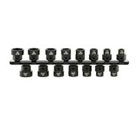 ARES 29020 - Set di 15 bussole da 1/2" a basso profilo Nano Impact Metric - Bussole Impact Grade offrono una maggiore distanza rispetto alle normali prese poco profonde - Include binario di stoccaggio