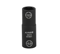 ARES 59019-1/2" Drive 18,5 x 19,5 mm mezza dimensione dado capocorda - acciaio al cromo-moly di grado impatto - rimuovere dadi con cappuccio cromato deformati, danneggiati e gonfi