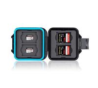 Ares Foto® Custodia protettiva per scheda di memoria • Memory Card Case • Custodia per scheda per 4 x schede SD e 4 x micro SD e schede SIM • Include cavo per il trasporto e ago sim