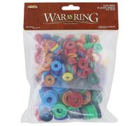 Ares Games War of The Ring Colored Plastic Rings (205+ Pieces) Core Set Accessor