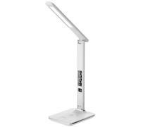 Ares LED Scrivania Lampada Con Wireless Caricabatterie & Clock, Bianco - Groov-E