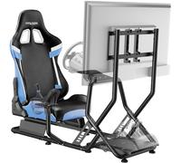 ARES WING Sim Racing Cockpit con supporto per monitor, supporto ruota con sedile, simulatore compatibile con Fanatec, Thrustmaster, Logitech, Moza Racing Games su PS5, PS4, Xbox e PC