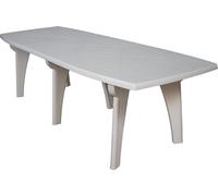 ARETA Tavolo da Giardino Rettangolare in Plastica 250x90x72h cm con Foro per Ombrellone colore Bianco - Lipari 2