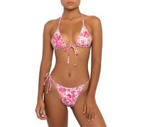 Aretas - Set di Bikini per Donne, Costumi da Bagno a Due Pezzi, Bikini Triangolo con Lacci, Halter da Indossare, Perizoma Sexy, Bikini Tanga, Costume da Bagno per Donne, L