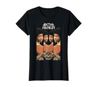 Aretha Franklin Giovane Regalato E Nero Riflessi Maglietta, Donna, Nero, L