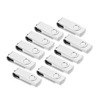 AreTop, confezione da 10 chiavette USB 2.0 dal design girevole, Flash Drive bianco bianco 32 GB