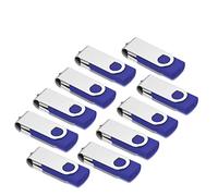 AreTop, confezione da 10 chiavette USB 2.0 dal design girevole, Flash Drive blu Blu 2 go