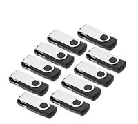 AreTop, confezione da 10 chiavette USB 2.0 dal design girevole, Flash Drive nero Nero 4 GB