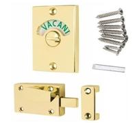 Aretro Chiavistello in ottone lucido per porta del bagno, serratura per WC, privacy, bagni pubblici, servizi igienici (ottone lucido)