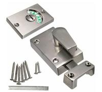 Aretro Chiavistello per porta del bagno, in acciaio inox effetto nichel satinato, con freccia, per la privacy, bagno pubblico e servizi igienici (effetto acciaio inox cromato satinato)