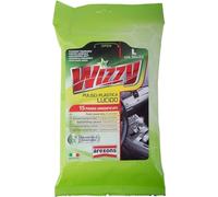 AREXONS WIZZY PULISCI PLASTICA LUCIDO, 15 Salviettine umidificate per superfici interne in plastica auto, usa e getta, panni imbibiti rimuovi sporco, salviettine profumate, rinnova e lucida