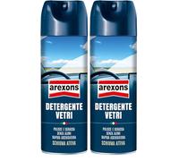 Arexons Cura Auto, Detergente Vetri in schiuma 200 ml, Trattamento vetri pulisce e sgrassa, Elimina polvere, Non lascia aloni, Adatto per superfici interne ed esterne dell'auto (Confezione da 2)
