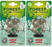 Arexons Forest Club & Friends - Koala, Profumatore Auto da Bocchetta, Durata Fino a 30 Giorni, Fragranza Menta e Eucalipto, Made in Italy (Confezione da 2)