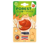 AREXONS Forest Club & Friends - Volpe, Profumatore Auto da Bocchetta, Durata Fino a 30 Giorni, Fragranza Orange Sunrise, Made in Italy