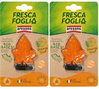 AREXONS Fresca Foglia Bocchetta, Profumatore Auto Gusto Orange Sour, con Plastica Profumata Bio-Based, Fino a 30 Giorni di Durata (Confezione da 2)