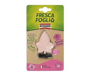 AREXONS Fresca Foglia Bocchetta, Profumatore Auto Gusto Sweet Rose, con Plastica Profumata Bio-Based, Fino a 30 Giorni di Durata