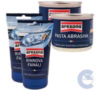 Arexons Mirage Pasta Abrasiva 150ml + Rinnova Fanali Auto Moto Camion 2x