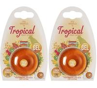 AREXONS My World Is Tropical Profumatore Da Bocchetta, Profumatore Ambiente Auto, Formula In Gel 9 Gr, Profumazione Gradevole E Continua, Non Gocciola, color Tropical, 30 g (Confezione da 2)